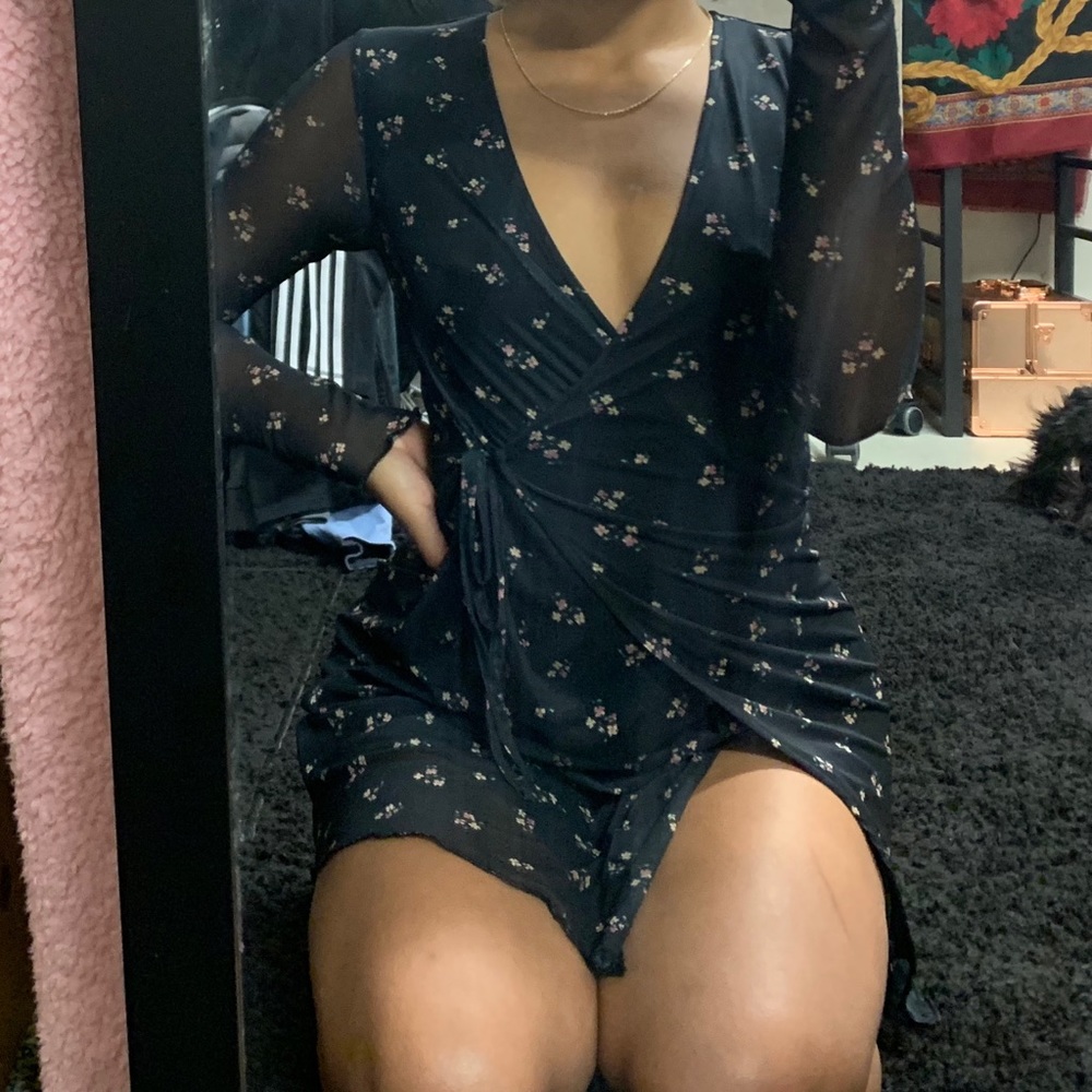 Black flowery dress